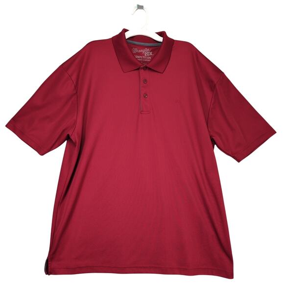 Wrangler 20X Competition Men's L Red Polo Shirt, Quick Dry Workwear Western - Picture 1 of 6